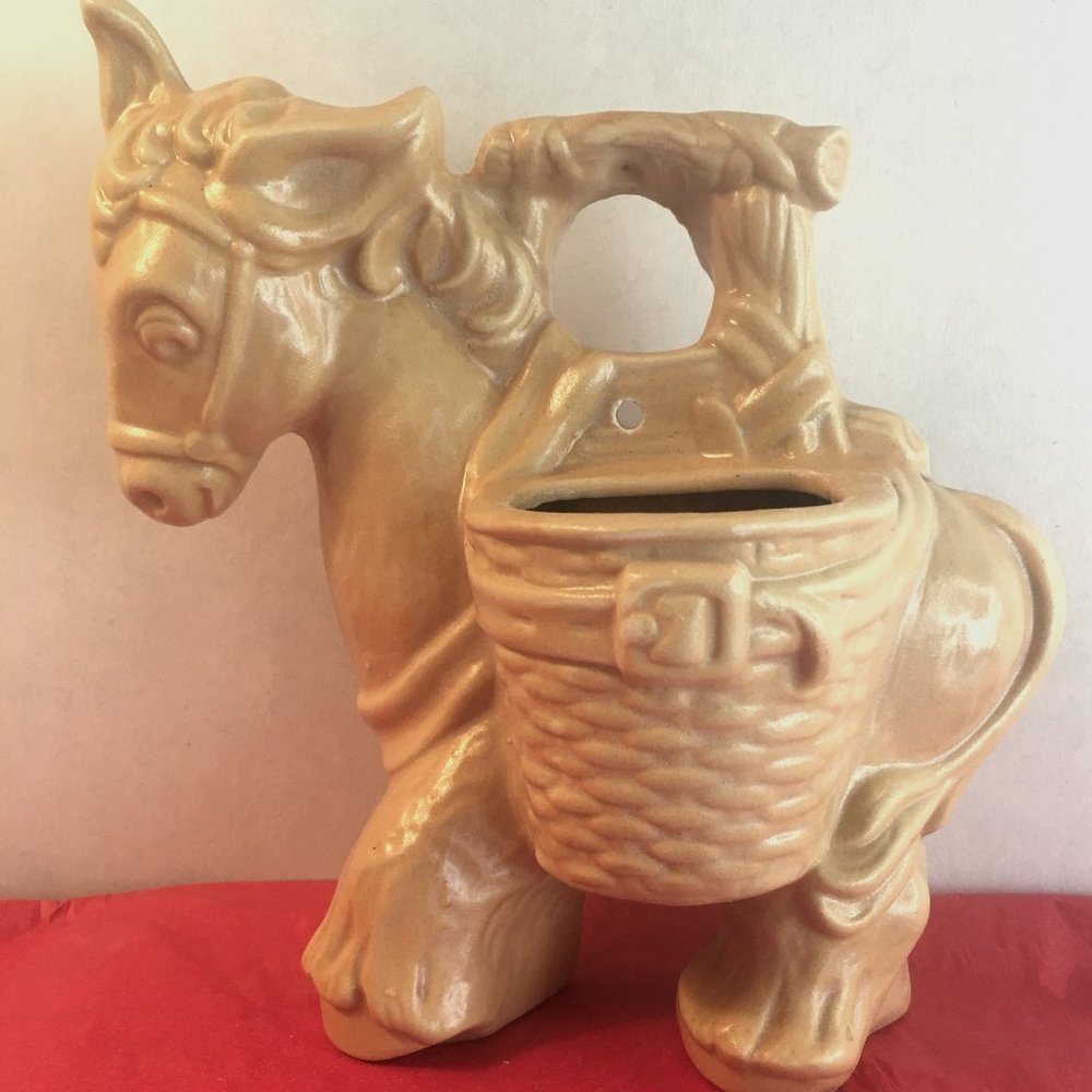 Vintage Burro/Horse Hanging Wall Planter